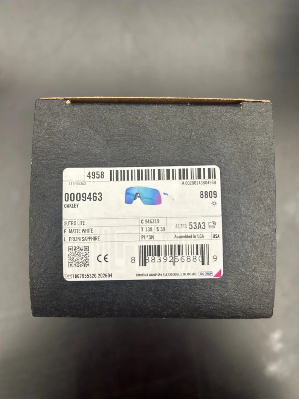 Oakley Mens Sun Glasses Sutro Lite Prizm Sapphire Lenses, Matte White Frame